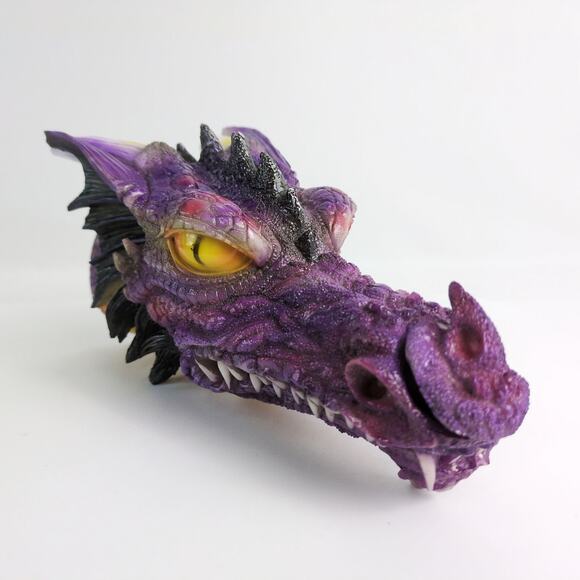 Mythical 12" Purple Dragon Head Stick Incense Burner, Smoke Billows Thru Nose - Picture 4 of 8